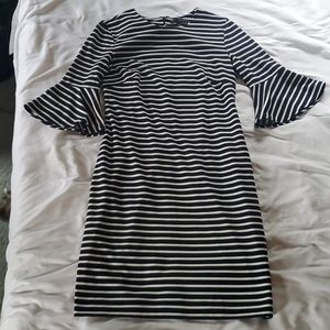 Blue and White Striped Dress